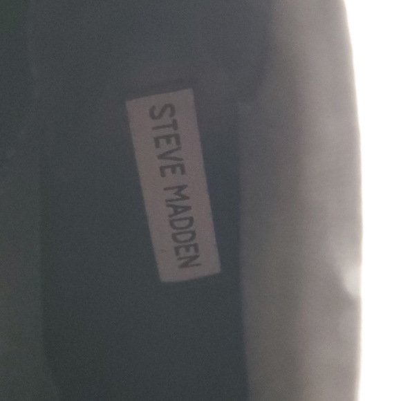 Steve Madden Leather Lug Sole Ankle Boots Size 10 Black Heeled Chunky Booties - Picture 13 of 15